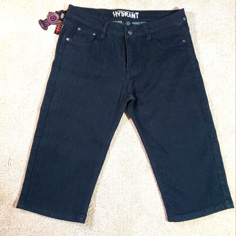 NWT Hydrant Premium Stretch Denim Capri Capris Women's Size 12 Dark